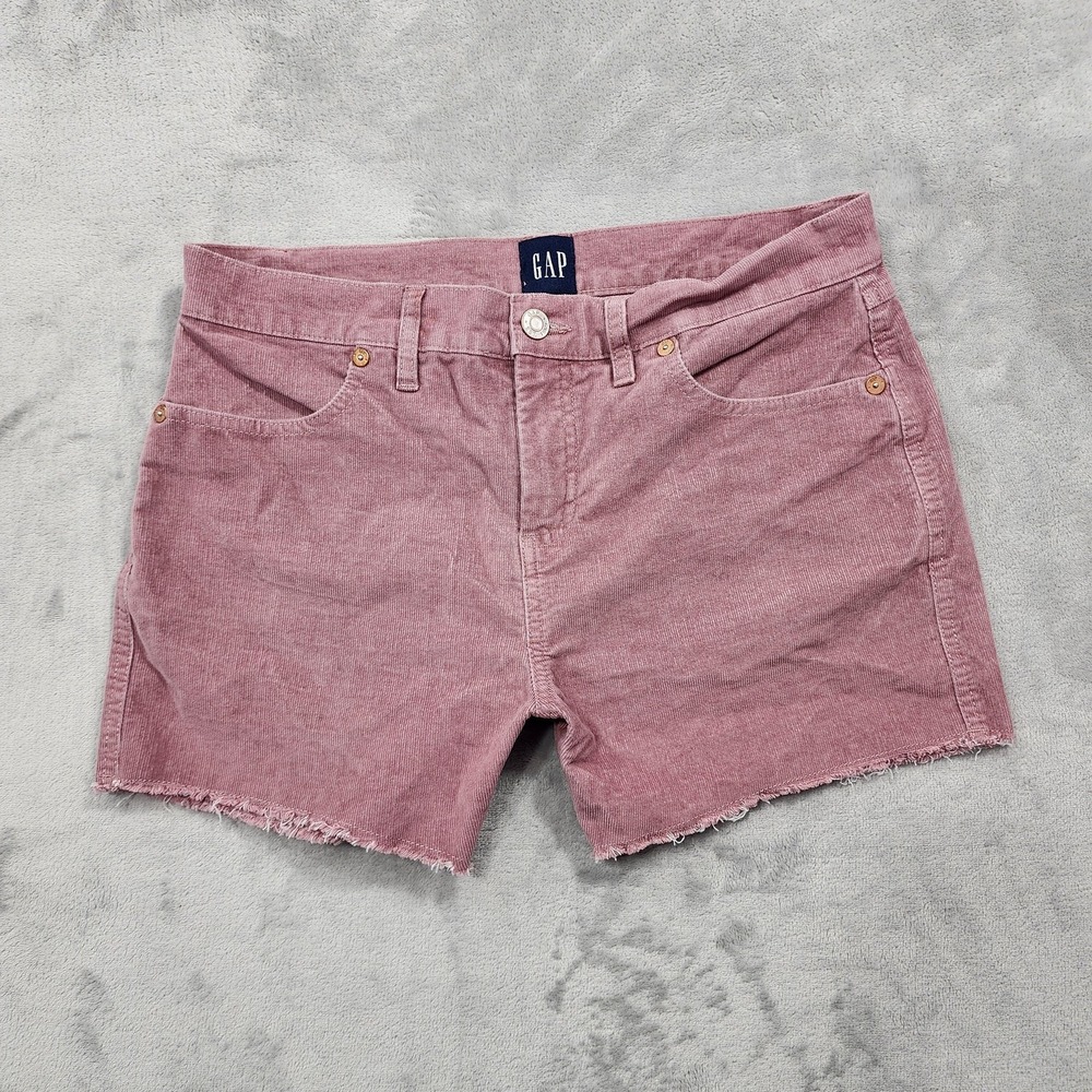 Gap Shorts Womens 4 Pink Corduroy Cutoff Frayed Hem 5 Pocket Stretch Casual